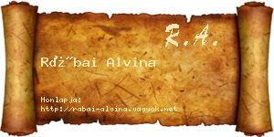 Rábai Alvina névjegykártya